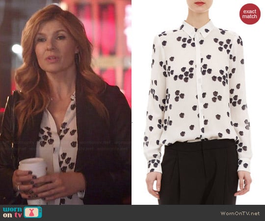 ALC Falling Iris Print Song Blouse worn by Rayna Jaymes (Connie Britton) on Nashville