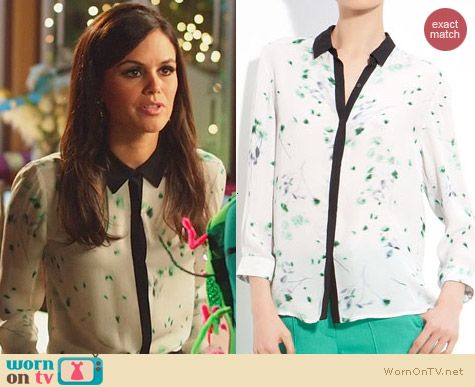 A.L.C. Gillian Print Silk Blouse worn by Rachel Bilson on Hart of Dixie