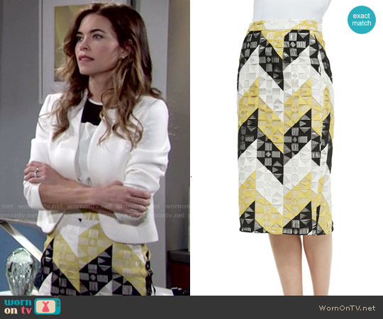 ALC Henri Skirt worn by Victoria Newman (Amelia Heinle) on The Young and the Restless