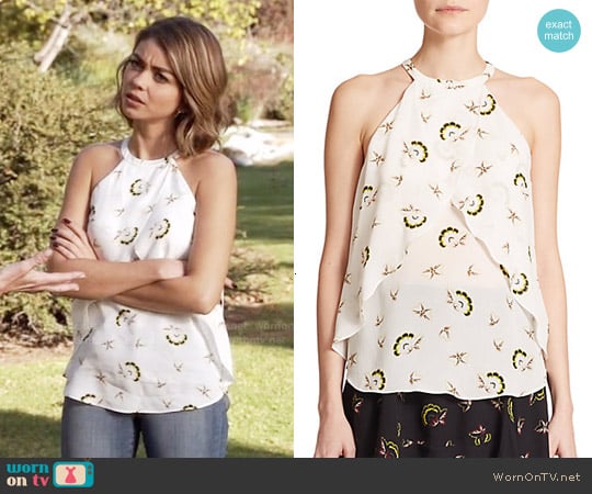 ALC Iggy Top in White worn by Haley Dunphy (Sarah Hyland) on Modern Family