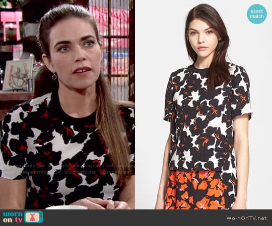 ALC Joan Silk Top worn by Victoria Newman (Amelia Heinle) on The Young and the Restless