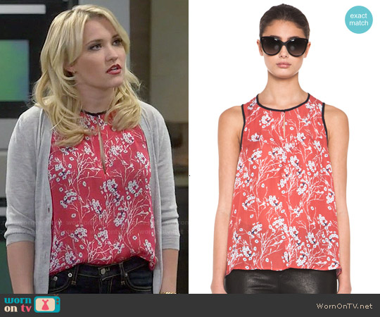 ALC Kat Top in Red Blossom worn by Gabi Diamond (Emily Osment) on Young and Hungry