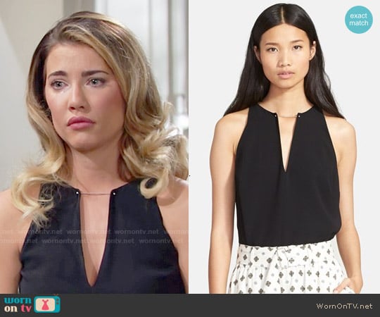 ALC Keaton Top worn by Steffy Forrester (Jacqueline MacInnes Wood) on The Bold and the Beautiful