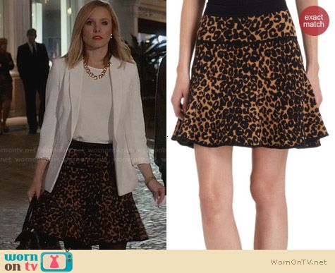 A.L.C. Knit Leopard Skirt worn by Kristen Bell on House of Lies