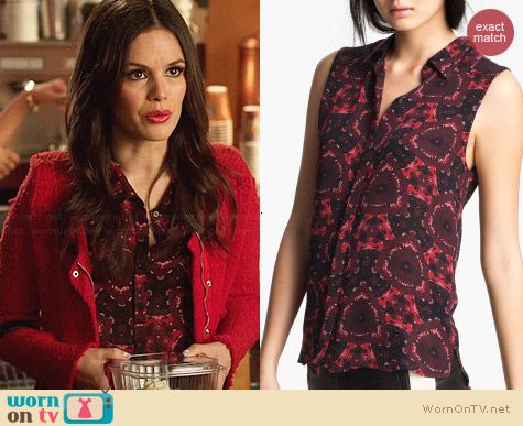 ALC Mackay Print Top worn by Rachel Bilson on Hart of Dixie