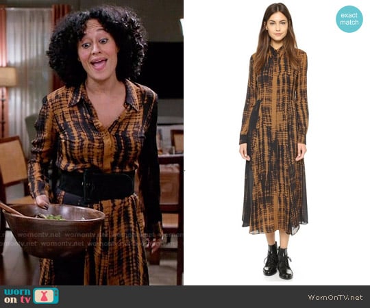 WornOnTV: Rainbow’s orange tie dyed shirtdress on Black-ish | Tracee ...