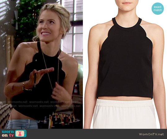 ALC Sanger Scalloped Top worn by Caroline Spencer (Linsey Godfrey) on The Bold and the Beautiful