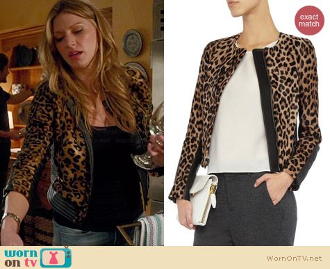 ALC Savile Leopard Jacket worn by Jess Macallan on Mistresses