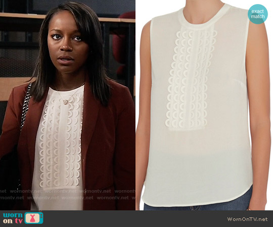 ALC Silvia Top worn by Michaela Pratt (Aja Naomi King) on How to Get Away with Murder