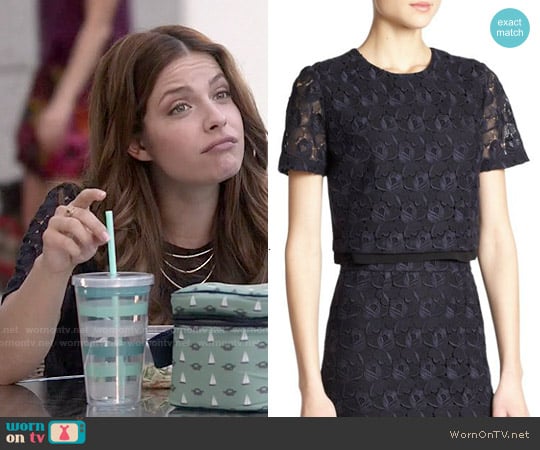 ALC Thompson Lace Cropped Top worn by Audrey Pitagorski (Paige Spara) on Kevin from Work