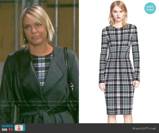 Alexander Mcqueen Long Sleeve Plaid Sheath Dress worn by Nicole Walker (Arianne Zucker) on Days of our Lives