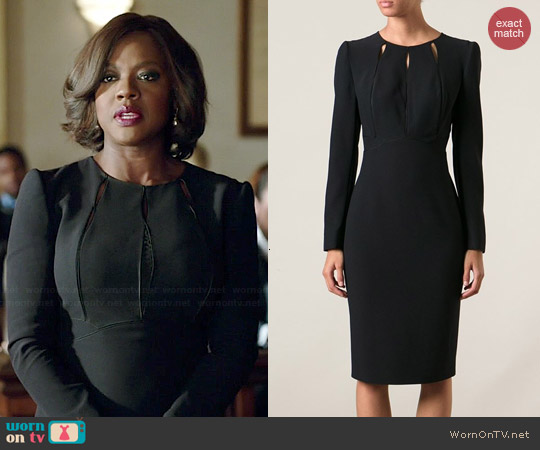 Alexander McQueen Cutout Detail Dress worn by Viola Davis on HTGAWM