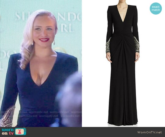 Alexander McQueen Embellished Jersey Gown worn by Juliette Barnes (Hayden Panettiere) on Nashville