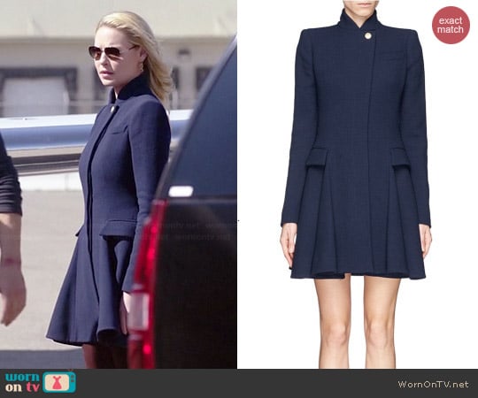 Alexander McQueen Wool Crepe Flare Coat worn by Katherine Heigl on State of Affairs