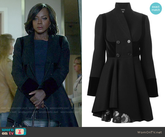 Alexander McQueen Double Breasted Folded Drape Coat worn by Annalise Keating (Viola Davis) on How to Get Away with Murder