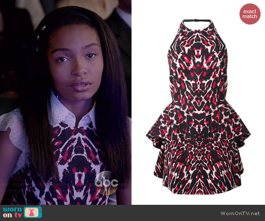 Alexander McQueen Leopard Print Halter Neck Dress worn by Yara Shahidi on Black-ish