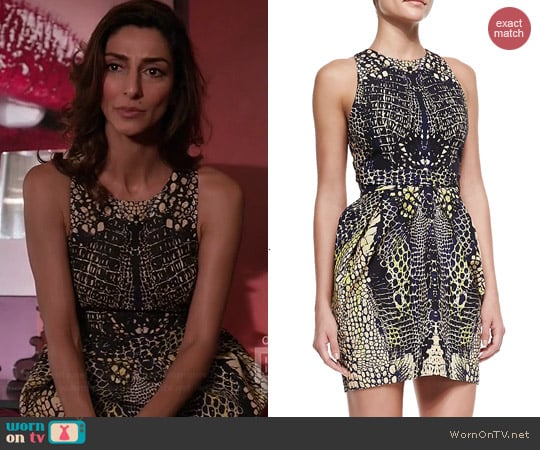 Alexander McQueen Round Neck Open Back Dress worn by Necar Zadegan on GG2D