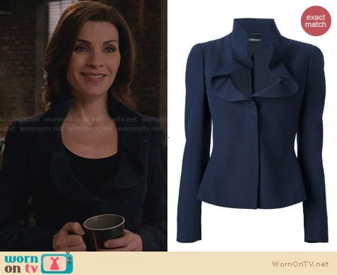 Alexander McQueen Ruffle Collar Jacket worn by Julianna Margulies on The Good Wife