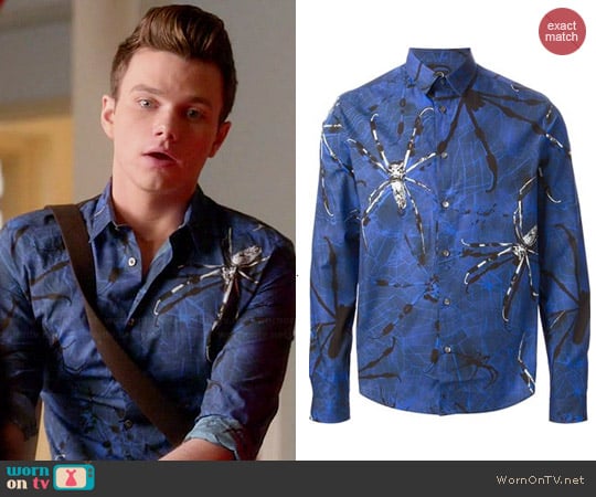 Alexander McQueen Spider Print Shirt worn by Chris Colfer on Glee