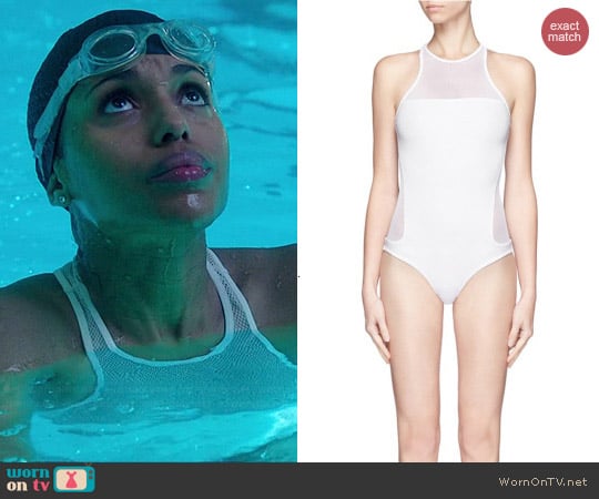 T by Alexander Wang Mesh Combo Racerback Swimsuit worn by Kerry Washington on Scandal