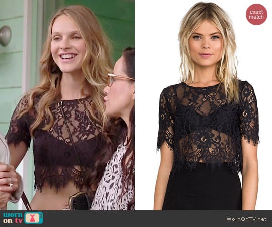 Alexis Lisette Lace Crop Top worn by Beau Garrett on GG2D