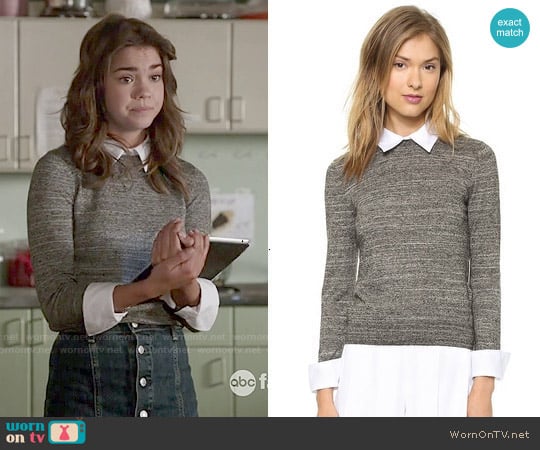 Alice + Olivia Fitted Collar Sweater worn by Callie Jacob (Maia Mitchell) on The Fosters