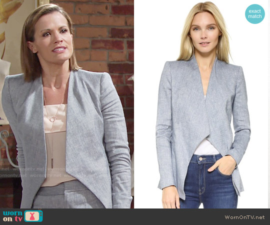 Alice + Olivia Allison Chambray Blazer worn by Chelsea Lawson (Melissa Claire Egan) on The Young and the Restless