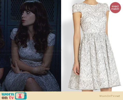 Alice + Olivia Aubree Dress worn by Zooey Deschanel on New Girl