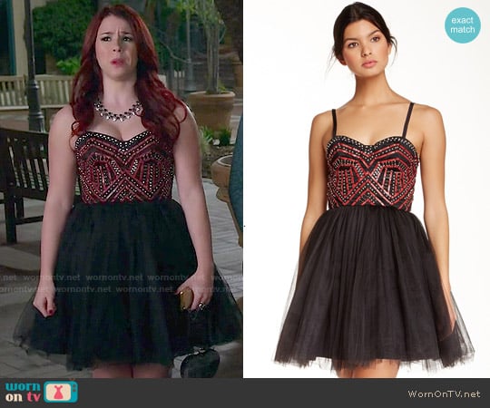 Alice + Olivia Audrie Embellished Bustier Dress worn by Tamara Fashion (Jillian Rose Reed) on Awkward