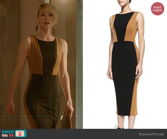 Alice + Olivia Blaze Colorblock Sheath Dress worn by Karine Vanasse on Revenge