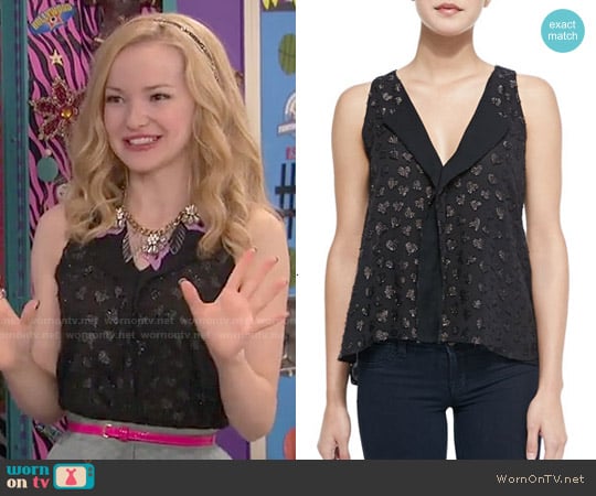 Alice + Olivia Bruden Shimmery Heart Top worn by Liv Rooney (Dove Cameron) on Liv and Maddie