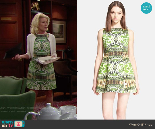 Alice & Olivia 'Carrie' Dress in Mirrored Garden worn by Pamela Douglas (Alley Mills) on The Bold and the Beautiful