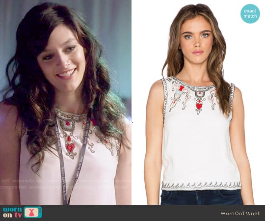 Alice + Olivia Cecille Embellished Top worn by Layla Grant (Aubrey Peeples) on Nashville