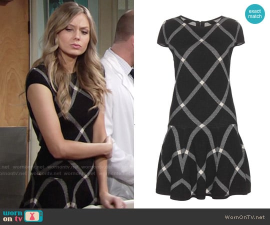 Alice & Olivia Checked Drop Waist Dress worn by Abby Newman (Melissa Ordway) on The Young and the Restless