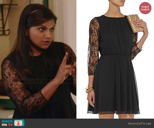 Alice + Olivia Conan Lace Dress worn by Mindy Kaling on The Mindy Project