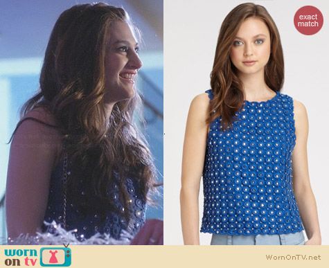 Alice + Olivia Damara Embellished Top worn by Aubrey Peeoples on Nashville