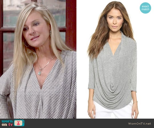 AIR by Alice + Olivia Draped Slouchy Tee worn by Sharon Newman (Sharon Case) on The Young and the Restless