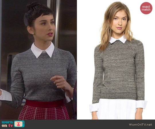 Alice + Olivia Fitted Collar Sweater worn by Molly Ephraim on Last Man Standing