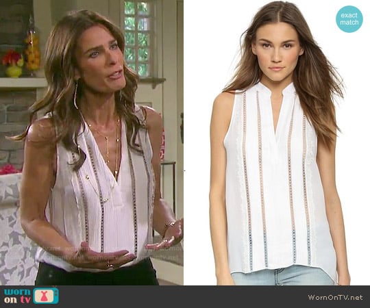 Alice & Olivia Helen Silk Top worn by Hope Williams (Kristian Alfonso) on Days of our Lives