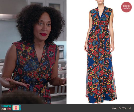 Alice + Olivia Marianna Dress in Crown Jewels worn by Tracee Ellis Ross on Black-ish