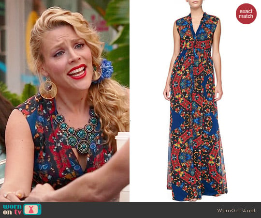 Alice + Olivia Marianna Dress in Crown Jewels worn by Busy Phillips on Cougar Town