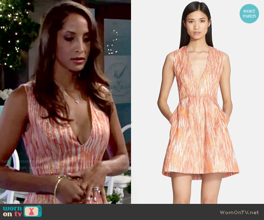 Alice + Olivia Pacey Dress in Sunset worn by Lily Winters (Christel Khalil) on The Young and the Restless