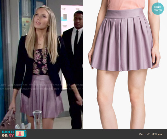 Alice + Olivia Pleated Leather Skirt worn by Abby Newman (Melissa Ordway) on The Young and the Restless