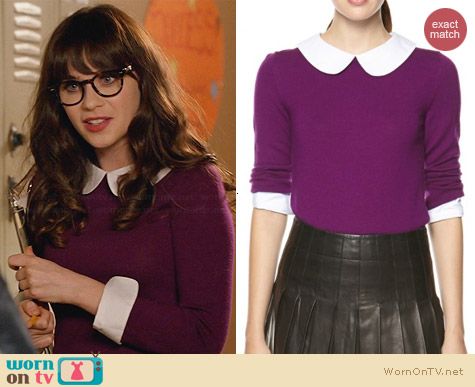 Alice + Olivia Porla Sweater worn by Zooey Deschanel on New Girl