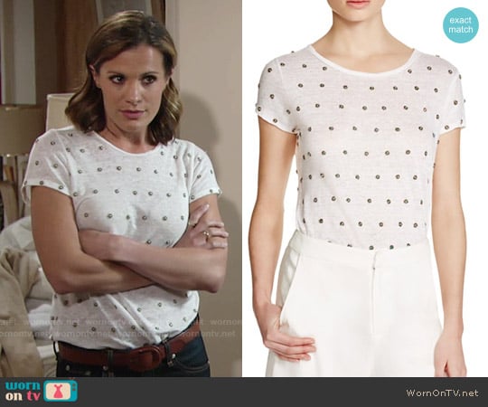 Alice & Olivia Robin Embellished Tee worn by Chelsea Lawson (Melissa Claire Egan) on The Young and the Restless