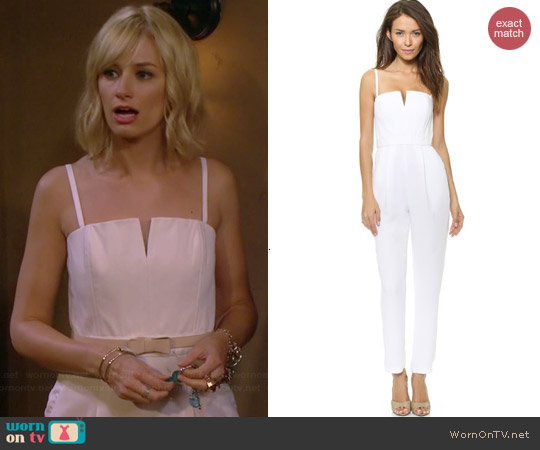 Alice + Olivia Tank Pleat Jumpsuit worn by Beth Behrs on 2 Broke Girls