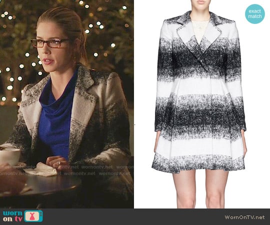 Alice and Olivia Therese Coat worn by Felicity Smoak (Emily Bett Rickards) on Arrow