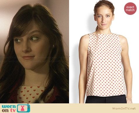 Alice + Olivia Trina Heart Print Top worn by Aubrey Peeples on Nashville