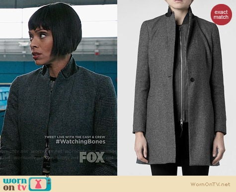 All Saints Aldwych Tula Coat worn by Tamara Taylor on Bones