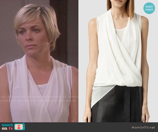 All Saints Abi Top in Chalk worn by Nicole Walker (Arianne Zucker) on Days of our Lives